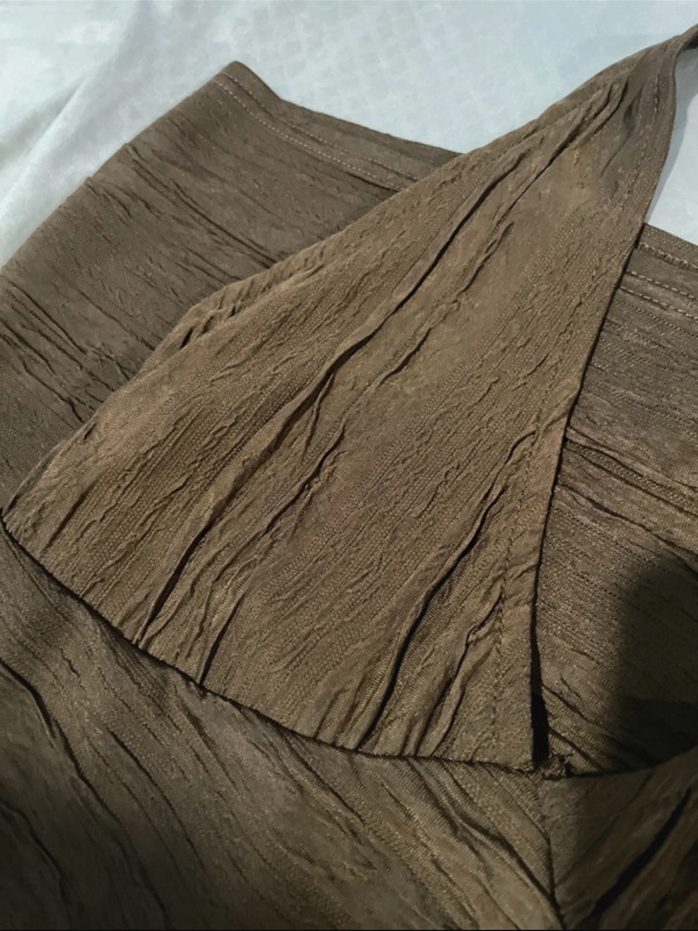 SHEIN Brown Crinkle A-Line Skirt